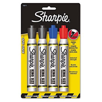 Sharpie King Size Permanent Marker MARKER,KING SIZE,4/ST,AST (Pack of15)