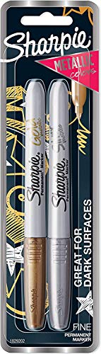 Metallic Fine Point Permanent Marker, Assorted Colors, 2-Pack