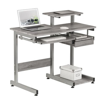 Techni Mobili Complete Computer Workstation Desk, Gray, 37.75" W x 22" D x 35" H,Grey