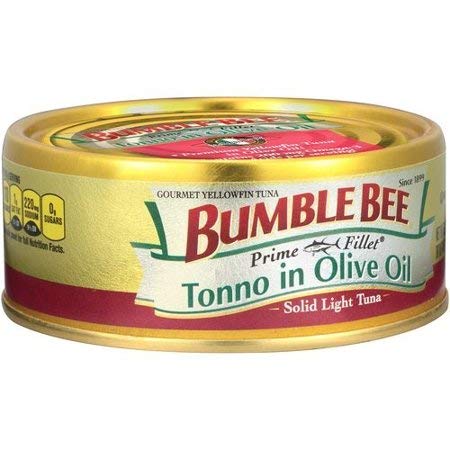 Bumble Bee Prime Fillets Light Tuna Tonno in Olive Oil 5oz Can (Pack of 6)