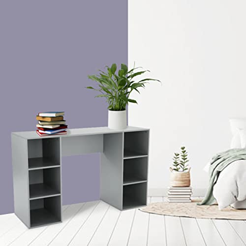 SEDLAV Computer Desk, 6/Cube Storage, 47.25 in (Gray)