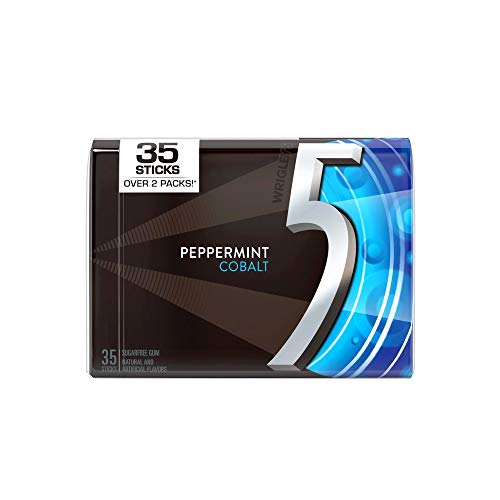 Wrigley's 5 Peppermint Cobalt Sugarfree Gum (Pack of 6)