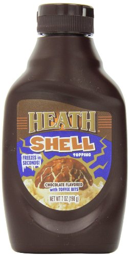 Heath Shell Toppings, Chocolate with Toffee Bits, 7-ounce Bottles (Pack of 4)