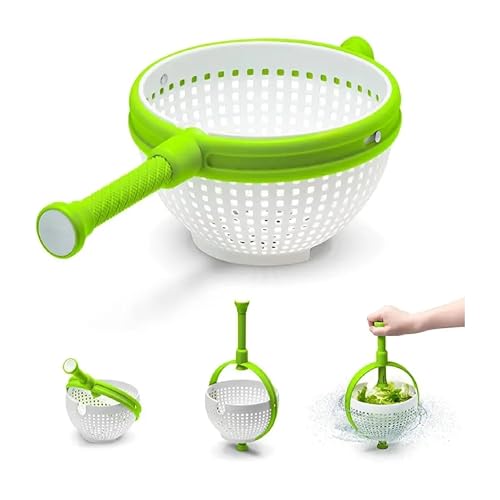 SEDLAV Collapsible Spinning Colander & Fruit Washer - Effortless Veggie Prep, BPA-Free, Space-Saving Kitchen Essential for Healthy Fruits & Vegetables