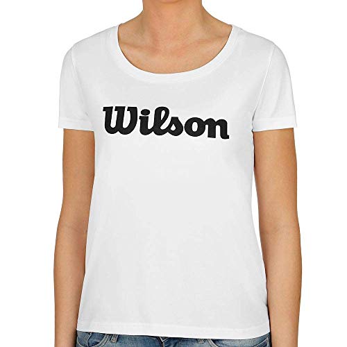 Wilson Women`s Under Wolf 2 Script Tech Tennis Tee White and Black (Large)