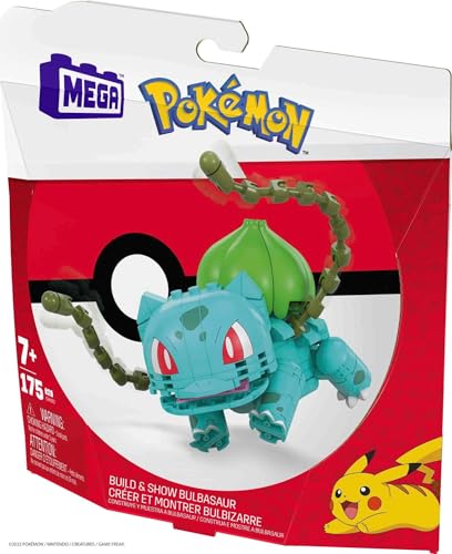 MEGA Pokémon Action Figure Building Toys, Bulbasaur With 175 Pieces, 1 Poseable Character, 4 Inches Tall, Gift Ideas For Kids