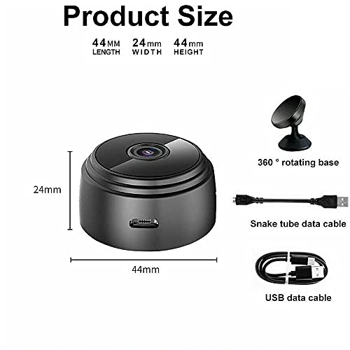 Trailer Hitch Monitoring Device, Backup Car Camera Rear View Screen Monitor System, Wireless Bluetooth Magnetic Camera, Mini Wireless WiFi IP Camera HD 1080p, Home Camera Monitoring (Black)