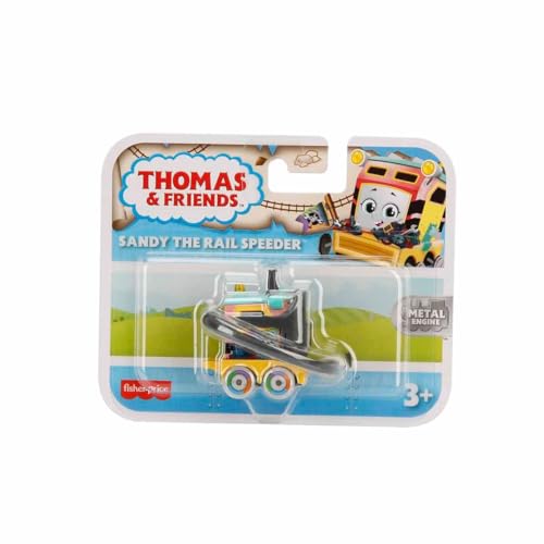 Thomas & Friends Fisher-Price Sandy The Rail Speeder Push-Along Metallic Toy Train, Gift for Kids Ages 3+