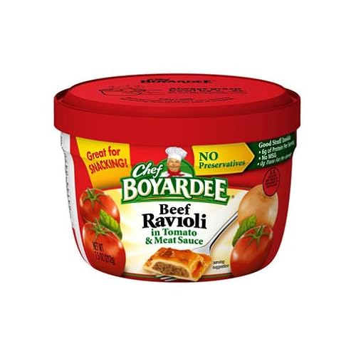 Chef Boyardee Microwavable Beef Ravioli In Tomato & Meat Sauce-7.5 oz Bowls (Pack of 4)