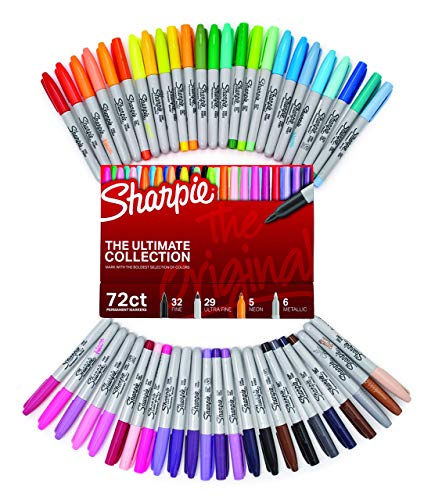 Permanent Markers Ultimate Collection, Fine and Ultra Fine Points, Assorted Colors, 72 Count