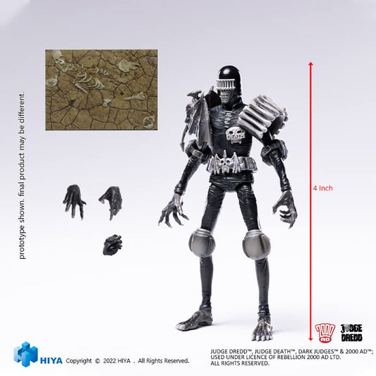 HIYA TOYS Judge Dredd: Judge Death Black and White PX 1:18 Scale Mini Action Figure