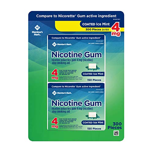 Member's Mark 4 mg Nicotine Polacrilex Gum, Coated Mint Flavor (300 Count)