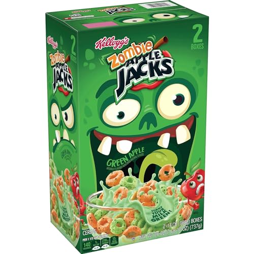 Kellogg's Apple Jacks Zombie Green Apple Breakfast Cereal (23 oz., 2 pk.)