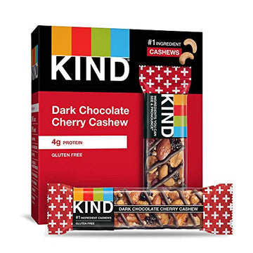 KIND Nut Bars, Dark Chocolate Cherry Cashew, 1.4 Ounce, 60 Count, Gluten Free, Low Glycemic Index, 4g Protein