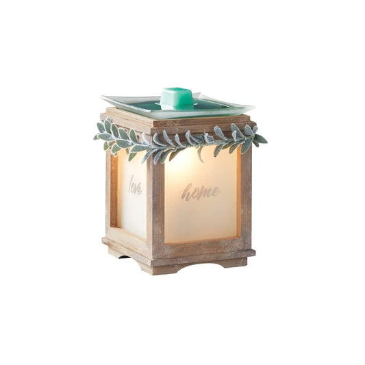 SEDLAV Full Size Wax Warmer, Farmhouse Botanical Design – Home, Hope, and Love Adorned, Wood Trimmed