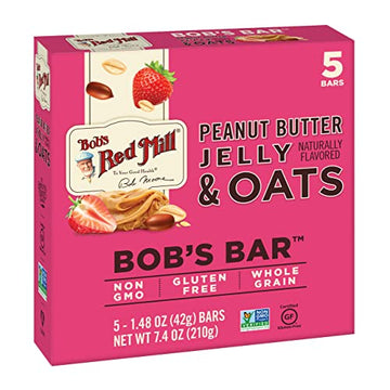 Bob's Red Mill Peanut Butter Jelly & Oats Bob's Bar, 1.48 Ounce (5 Count)