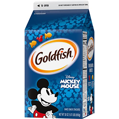 Goldfish Disney Mickey Mouse Cheddar Crackers, Snack Crackers, 30 oz carton