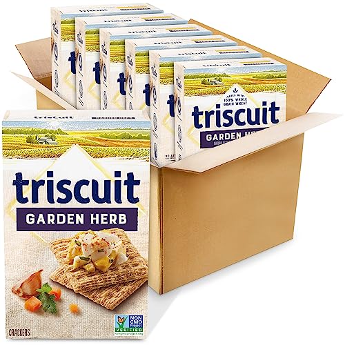 Triscuit Garden Herb Whole Grain Wheat Crackers, 6 - 8.5 Ounce Boxes (Pack of 6)