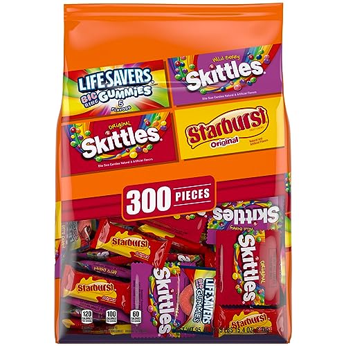 LIFE SAVERS Gummies, STARBURST Duos and Original & SKITTLES Wild Berry and Original Fun Size Chewy Bulk Candy Assortment, 97.68 oz Bag