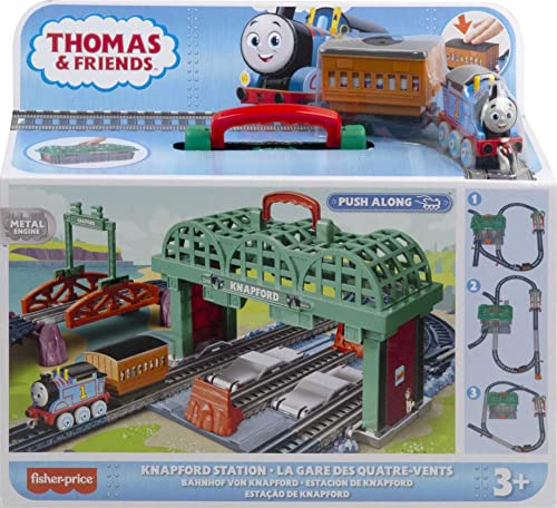 Thomas & Friends Diecast Train & Track Set Knapford Station 2-In-1 Playset & Storage Case For Preschool Kids Ages 3+ Years