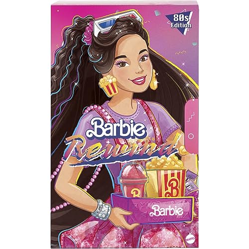 Barbie Doll, Black Hair, 80s-Inspired Movie Night, Barbie Rewind Series, Nostalgic Collectibles, Clothes and Accessories