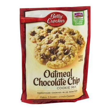 Betty Crocker Cookie Mix, Oatmeal Chocolate Chip, 17.5-oz Pouches (Pack of 6)