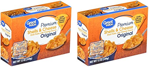 Great Value Premium Shells & Cheese, Original, 12 oz, pack of 2