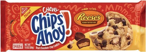 Nabisco, Chips Ahoy!, Chewy Chocolate Chip Cookies made with Reese's Peanut Butter Cups, 9.5oz Bag (Pack of 4)