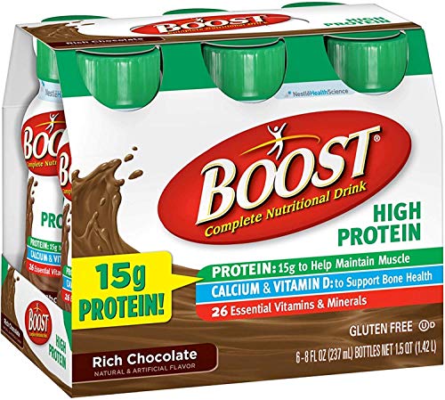 BOOST High Protein Nutritional Energy Drinks, Chocolate 8 oz, 6 ea (Pack of 7)