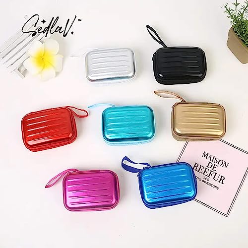 SEDLAV Solid Color Mini Storage Bag with Zipper - Versatile Clutch Wallet & Small Coin Purse - Premium Quality Cosmetic Bags Set for Daily Use - Great Small Makeup Bag for Purse