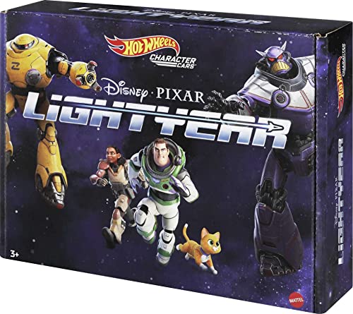 Mattel Disney Pixar Lightyear Hot Wheels 5-Pack of 1:64 Scale Die-Cast Starships from the Lightyear movie, Toy for Collectors & Kids 3 Years Old & Up