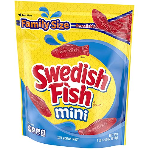 SWEDISH FISH Mini Soft & Chewy Candy, Family Size, 4 - 1.8 lb Bags