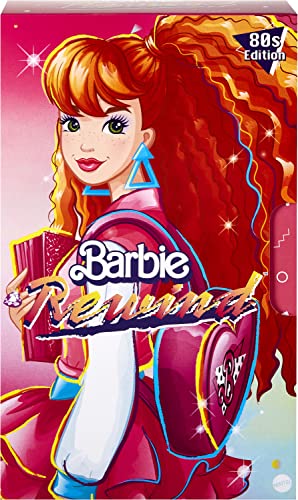 Barbie Rewind ‘80s Edition Doll, Schoolin’ Around, Wearing Dress & Accessories, with Crimped Red Hair, For Collectors