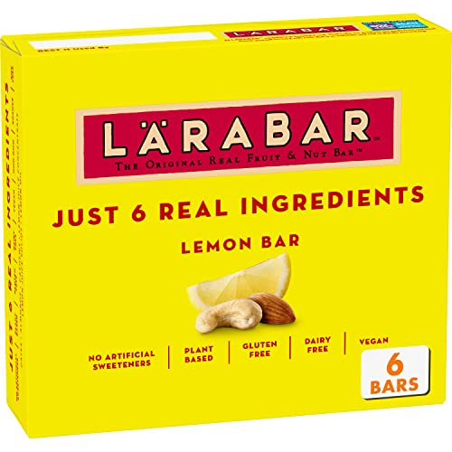 LÄRABAR Lemon Bar, Gluten Free Vegan Fruit & Nut Bar, 1.6 oz Bars, 6 Ct