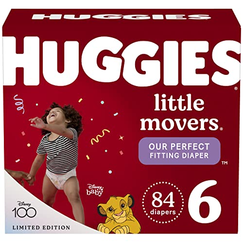Huggies Little Movers Baby Diapers, Size 6 (35+ lbs), 84 Ct