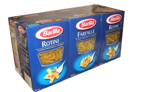 Barilla Pasta Rotini and Farfalle Value Pack 3 Farfalle and 3 Rotini 1 Pound Boxes