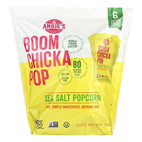 Angie's Popcorn BOOMCHICKAPOP Sea Salt, 6/.6 OZ (Pack of 8)8