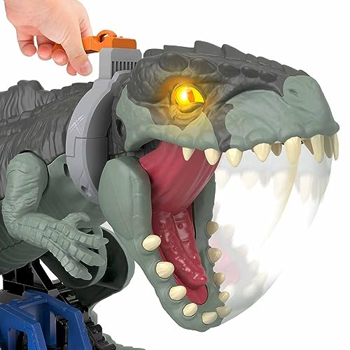 Fisher-Price Jurassic World Toys Jurassic World Dominion Dinosaur Toy Mega Stomp & Rumble Giga Dino with Lights & Sounds,Owen Grady Figure,for Ages 3+ Years