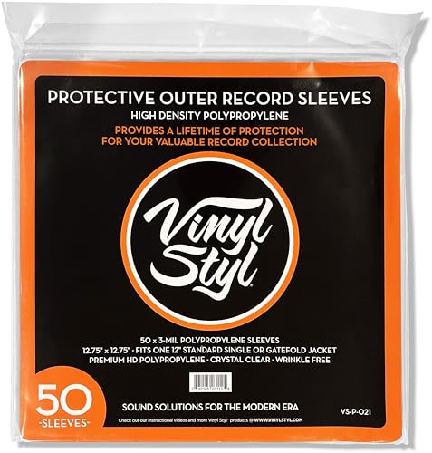 Vinyl Styl 12 Inch Outer Record Sleeves - Easy Open (Crystal Clear)