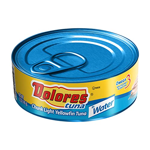Dolores Tuna Chunk Light Yellowfin Tuna in Water, 5oz Canned Tuna, 24 Pack
