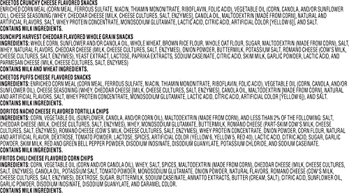 Frito-Lay Snacks Cheesy Mix Chips Variety Pack, Doritos, Cheetos, Fritos, SunChips, (18 Pack) (Assortment May Vary)