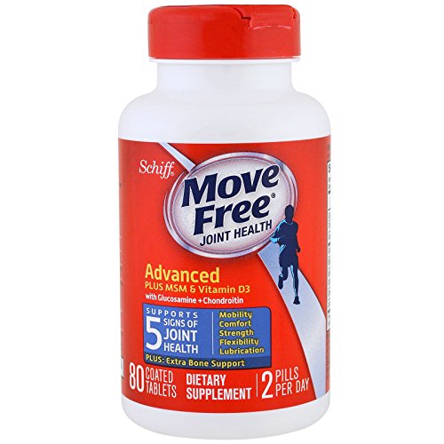 Glucosamine and Chondroitin Plus MSM & D3 Advanced Joint Health Supplement Tablets, Move Free (80 Count In A Box), Supports Mobility, Comfort, Strength, Flexibility and Lubrication* (Pack of 3)