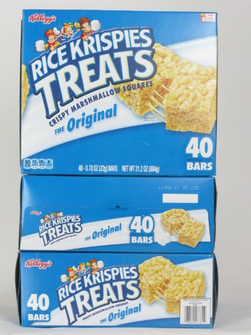 Kellogg's Rice Krispies Treats, 40 Treats, 31.2 Ounces Net (3 Pack)