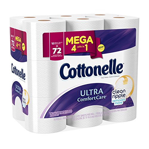 Cottonelle Ultra Comfort Care Mega Roll Toilet Paper, 18 Count, Pack of 2