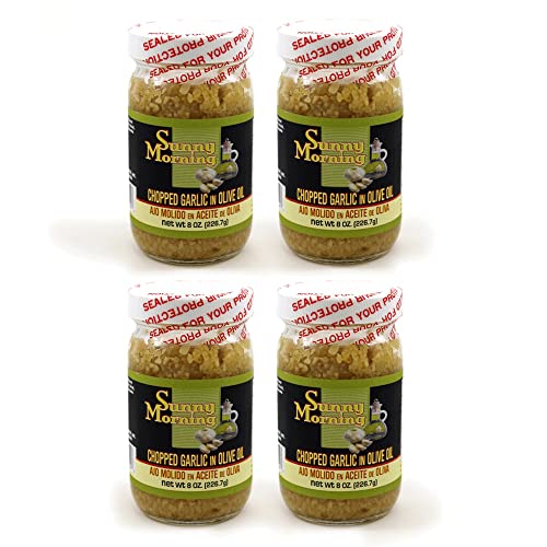 SEDLAV Minced Chopped Garlic in Olive Oil 8 Ounces (8 oz, 4)