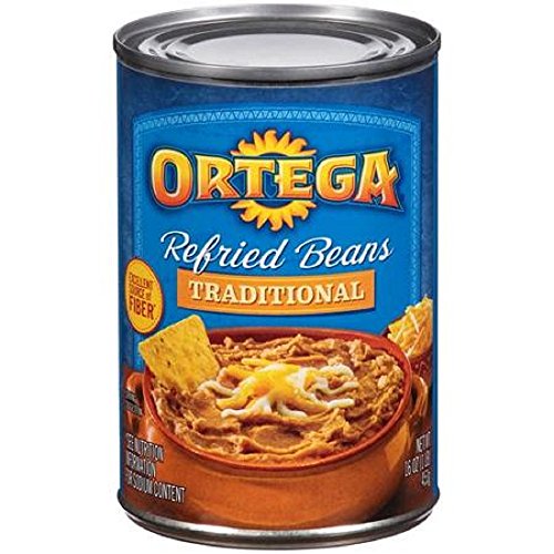 Ortega, Traditional Refried Beans, 16oz Can (Pack of 6)