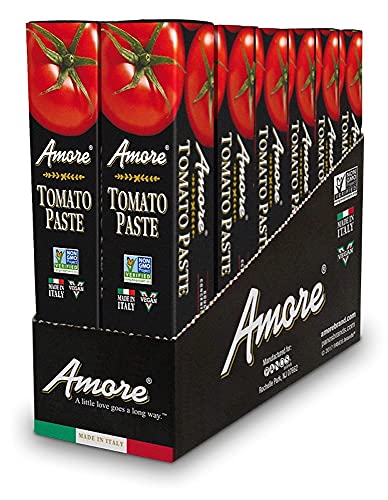 Amore Vegan Tomato Paste In A Tube - Double Concentrated, Non GMO Certitied and Made In Italy (Pack of 12)