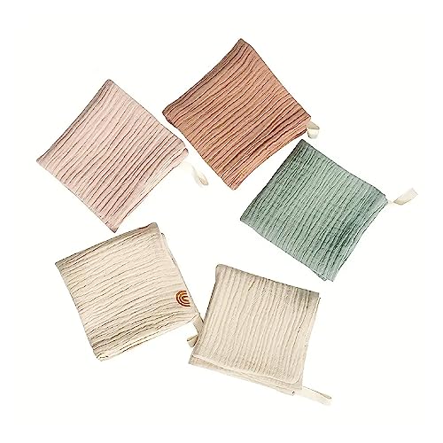 SEDLAV Ultra Soft Newborn Baby Essentials(5PCS) - Muslin Cloths, Muslin Squares Hand Bath Towels, Cotton Soft Absorbent, Quality Microfiber with Absorbent
