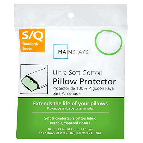Ultra-Soft Cotton King/Queen Size Zippered Pillow Protector (1, Standart/Queen)