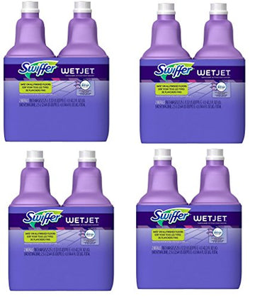 Swiffer WetJet Multi-Purpose Floor and Hardwood Cleaner Solution with Febreze Refill, Lavendar Vanilla and Comfort Scent, ZxfTLV 1.25 Liter (8 Pack)